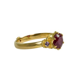 ruby crown ring with rubies and pink sapphires sold  -km72