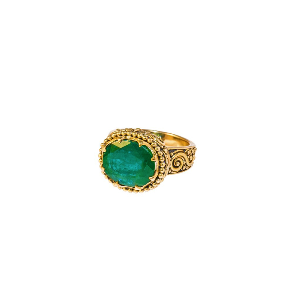 Emerald Crown Cocktail ring .-s530