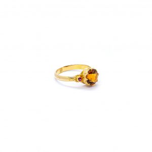 Citrine Crown ring with Rubies -Su87