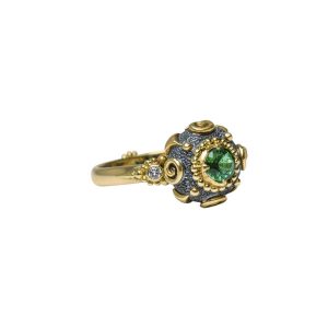 Emerald Juno ring with Diamonds -BN266