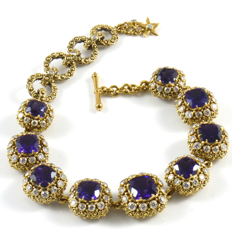 Amethyst and Diamond Mystic bracelet-S296