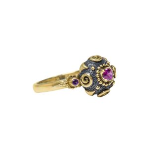 Ruby juno ring with Amethysts sold- dhb175