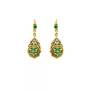 Emerald Tilak earrings set in Gold - S684
