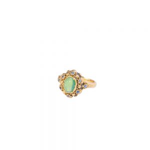 Opal Seaflower Ring with aquamarines- DHB243