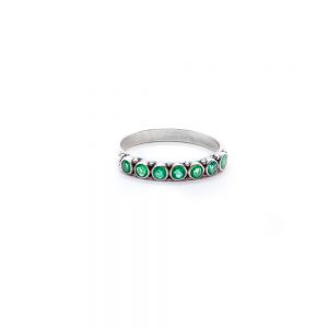Emerald Band Ring Set in Sterling Silver - S552