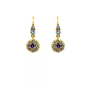 Blue Sapphire Mystic mini earrings with Aquamarines and Blue Topaz -s577