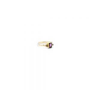 Pink tourmaline treasure ring with orange sapphire set in 22ct gold DHB282