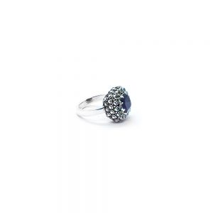 Iolite mystic ring with aquamarine set in sterling silver R26