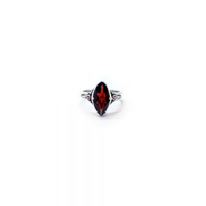 Garnet crown ring with pink tourmaline set in sterling silver S716
