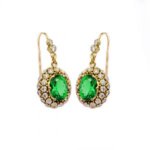 Emerald Princess earrings with Diamond set in Gold sb10