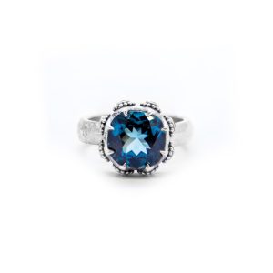 Blue Topaz Tura ring, Sterling Silver - BN109