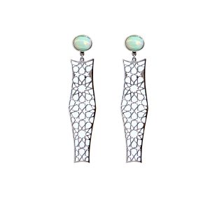 Opal Geo earrings set in Silver -Bn196