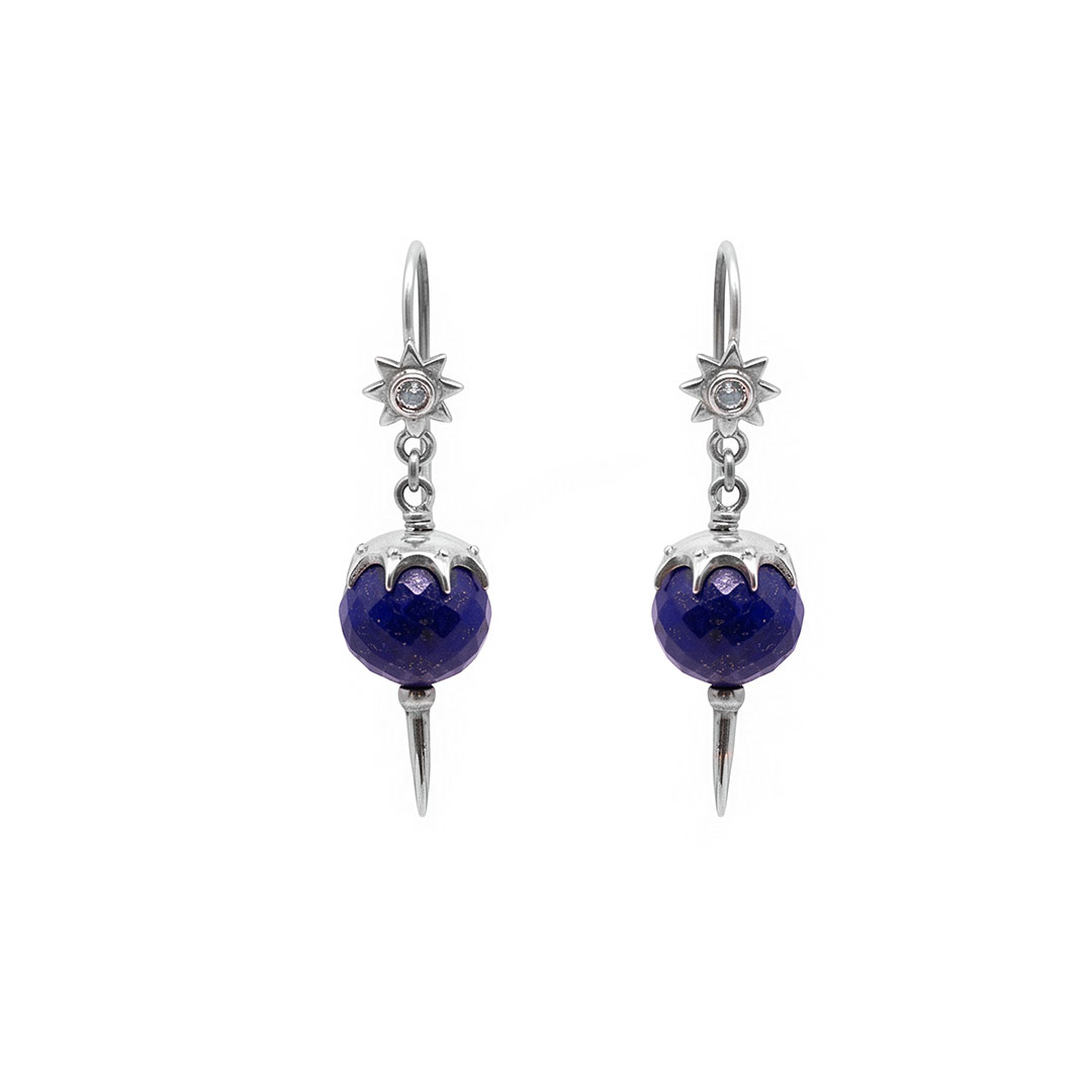 Lapis Lazuli drop earrings with Blue Topaz-BN104