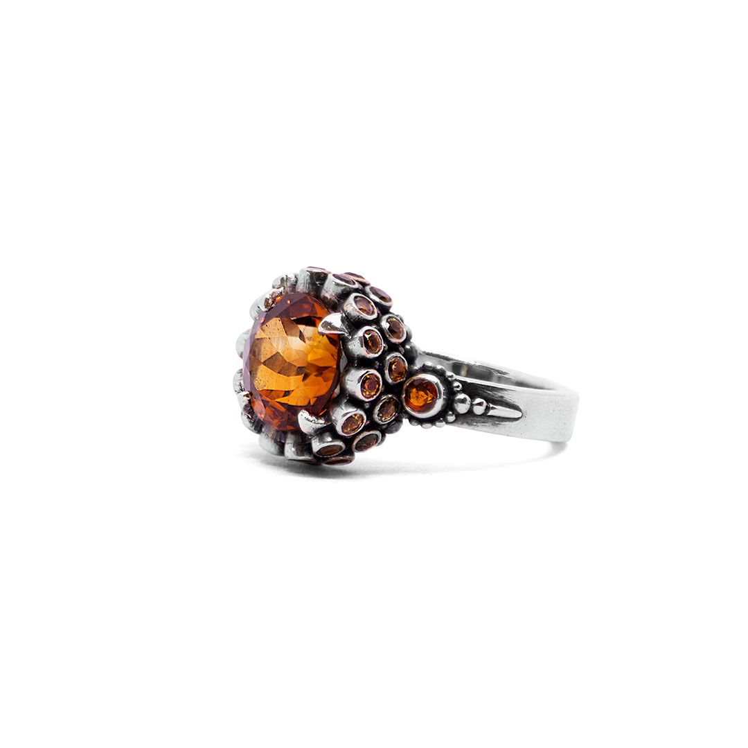 Madiera Citrine Coronet ring with Citrines-BN232