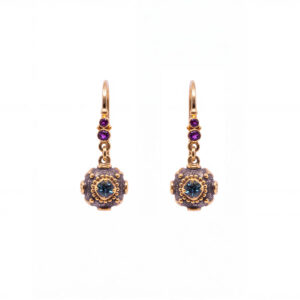 Aquamarine Juno earrings with Amethysts-BN286