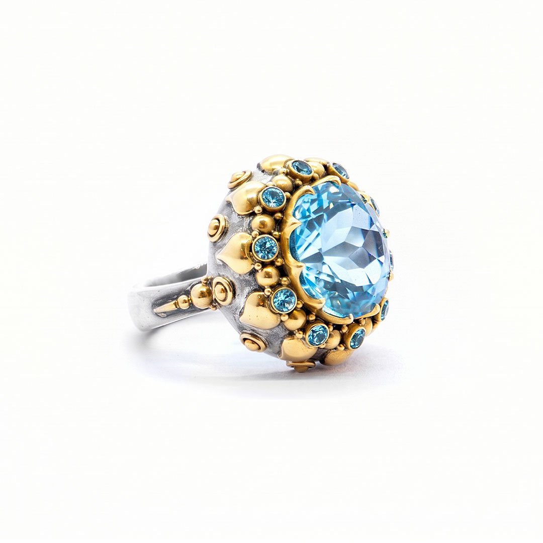 Blue Topaz Boudoir ring with Blue Topaz-BN292