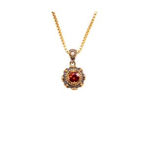 Orange Garnet Juno pendant with Diamonds-BN296