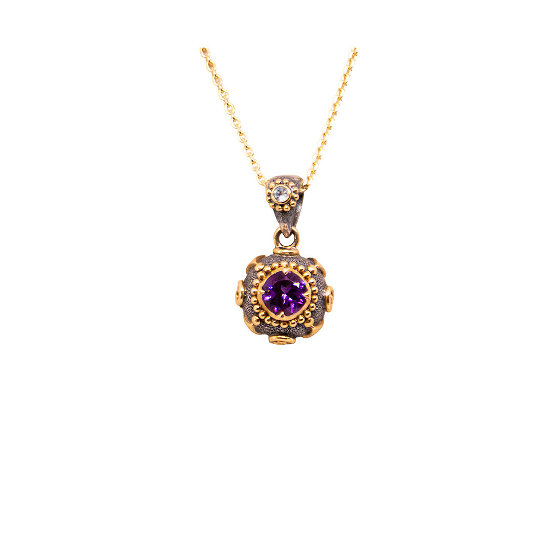 Amethyst Juno pendant with Blue Topaz-BN298