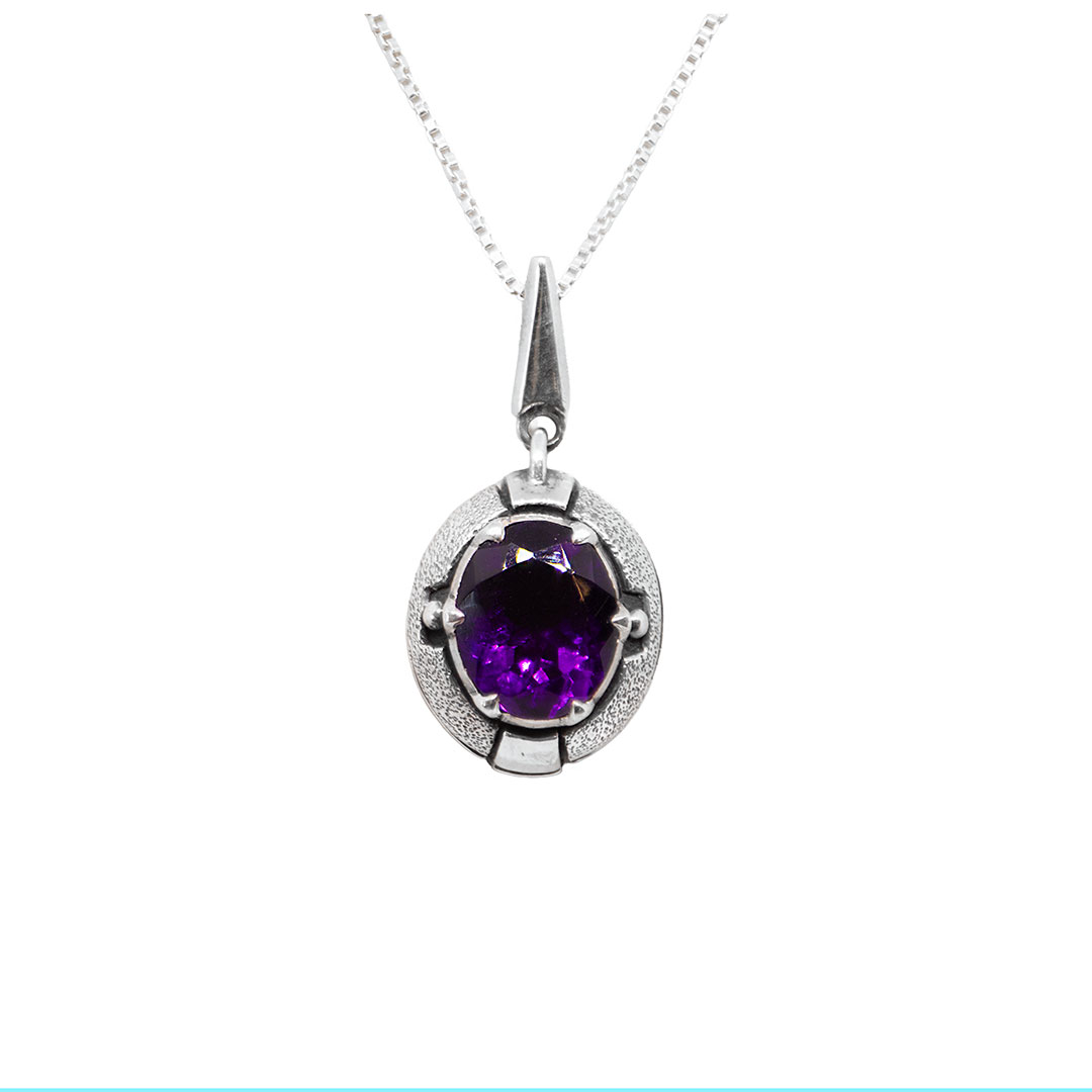Amethyst Halo pendant-SB43