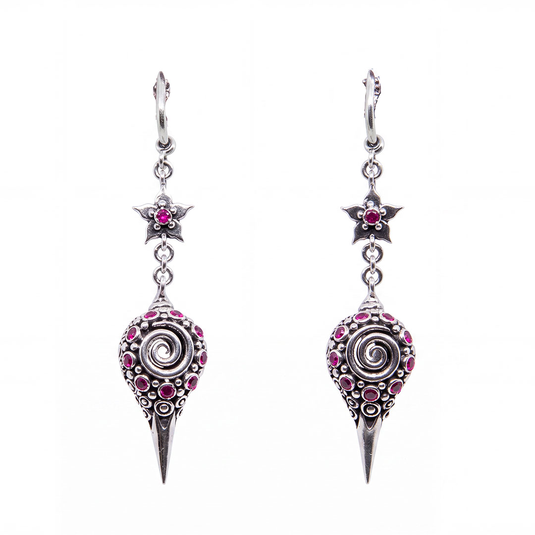 Rubies Spiral Mystic earrings-SB88