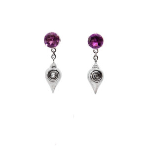 Amethyst Spiral Drop earrings-SB89